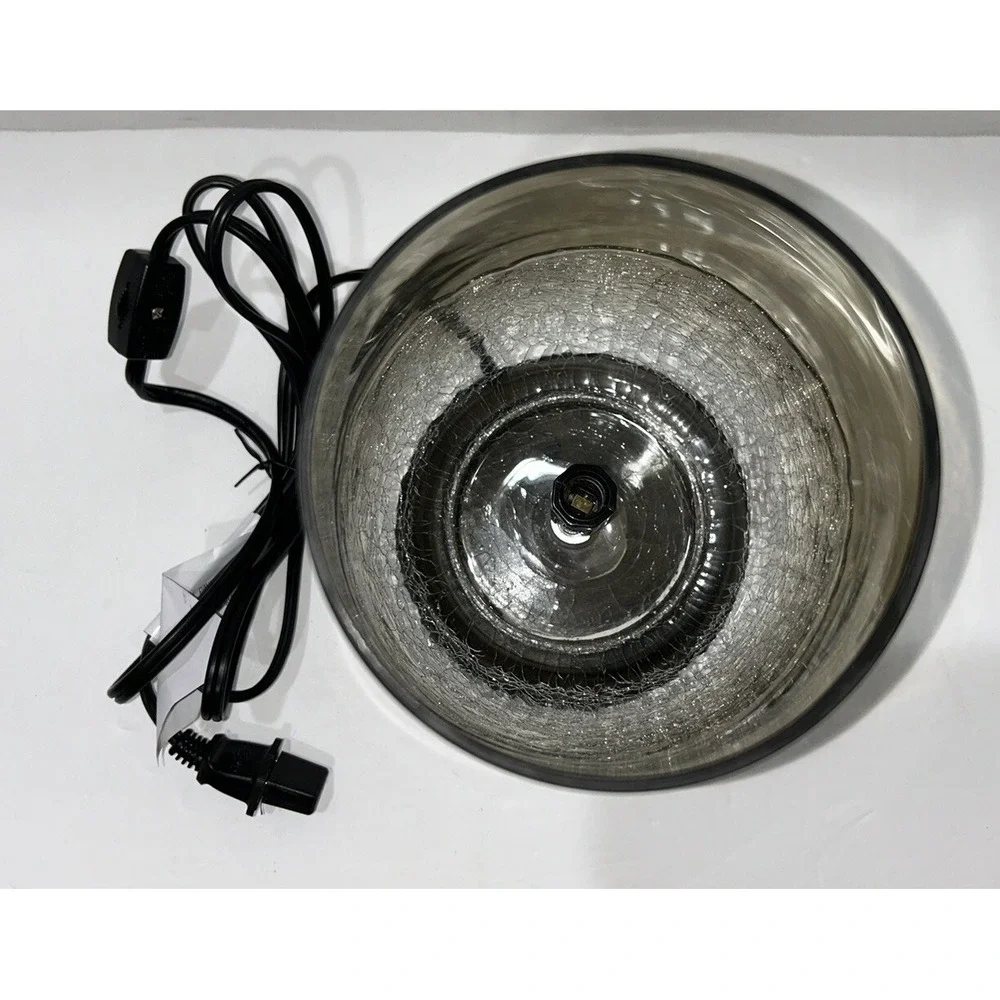 Crackle Glass Lamp‎ Nightlight With Bronze Base BOHO Romantic Glow New